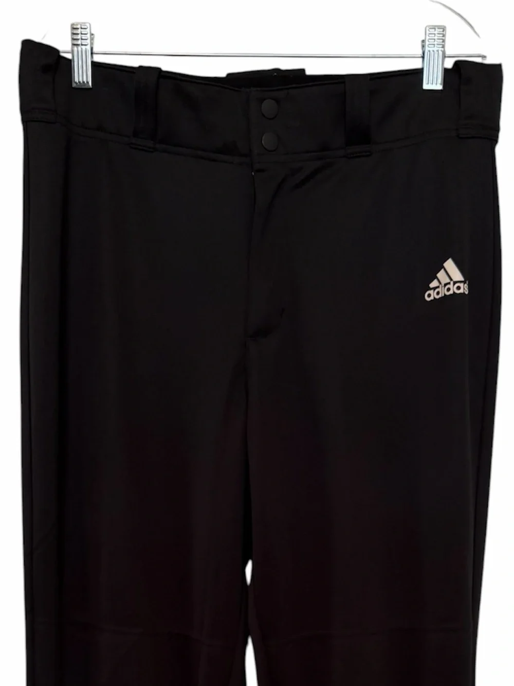 Adidas Baseball Pants Mens Sz M Black Climalite Snap Zip Athletic Sport Pockets